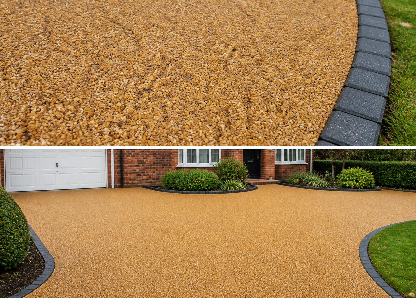 Resin bound gravel driveway with smooth seamless finish